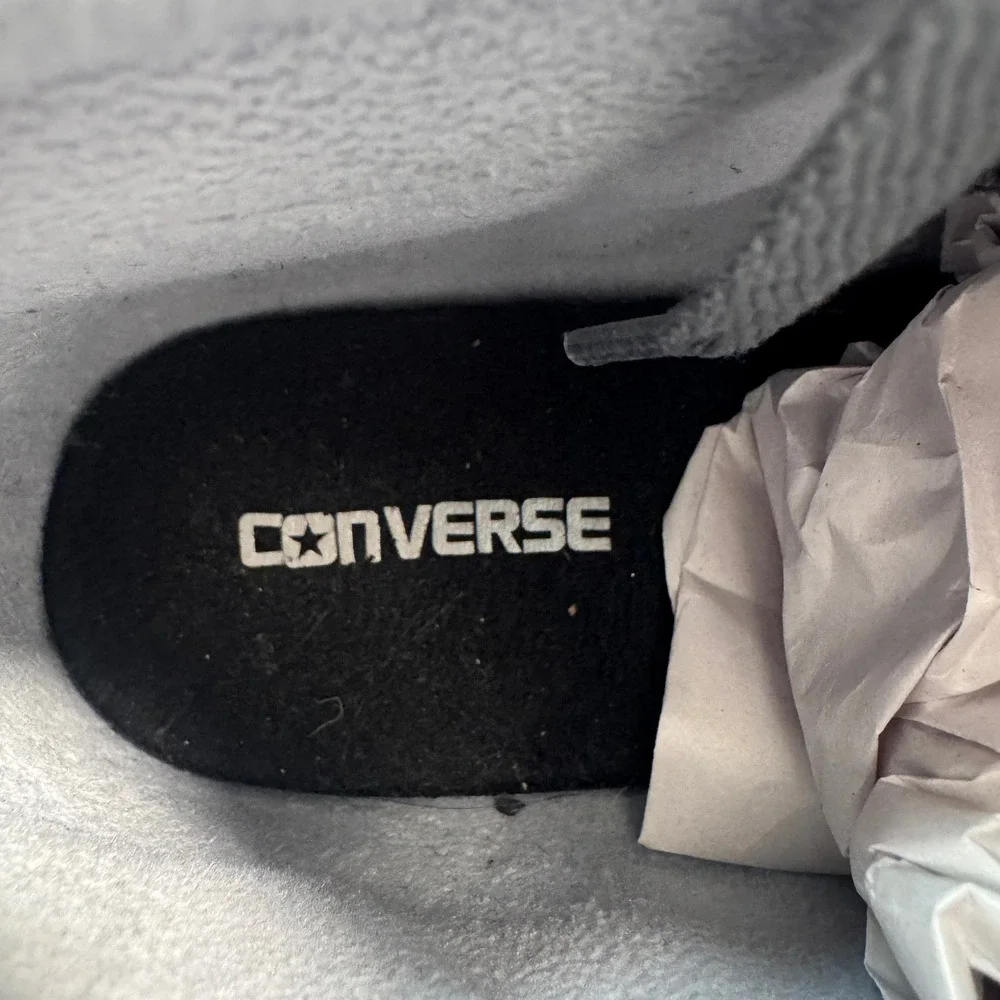 Converse All Star High Top Leather Sneaker‎ Gray Lace Up Kids Youth Size 5